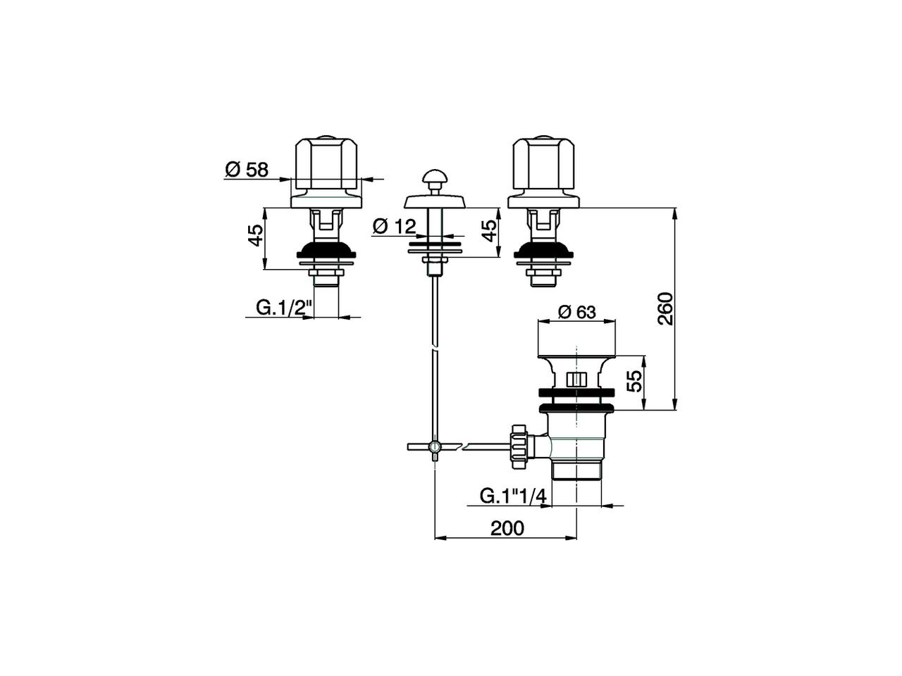 Combinación bidé 3 agujeros TR_TR001211 - v1