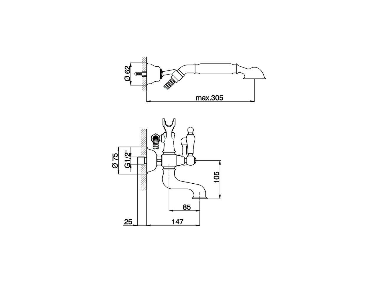 Bañera con duplex ARCANA TOSCANA_TS000120 - v1