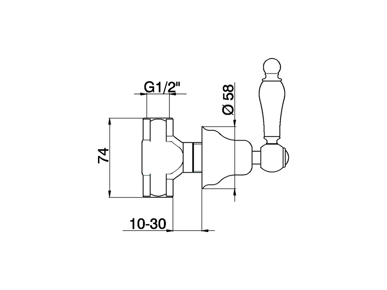 Llave de paso empotrada ARCANA TOSCANA_TS000312 - v1