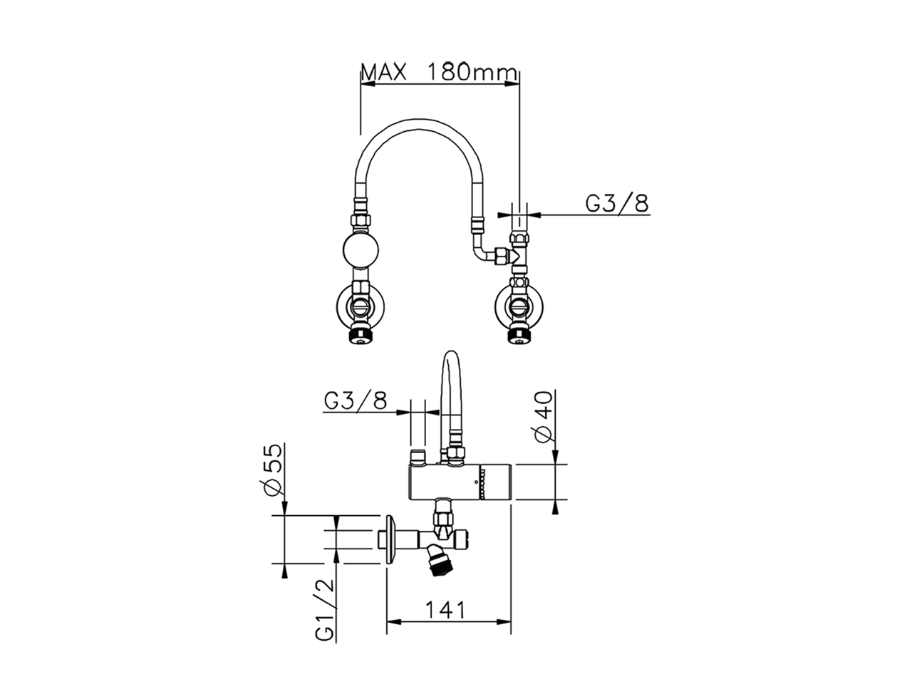 Limitador de temperatura bajo lavabo COMPLEMENTOS_TXT83011 - v1