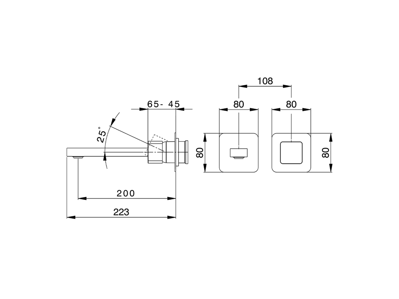 Parte externa monomando lavabo de pared PURA AURA_U1005516 - v1