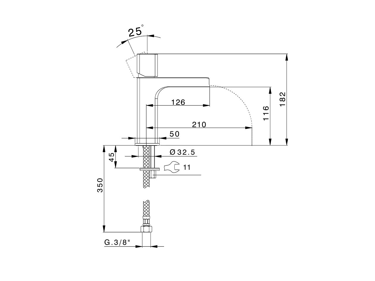 Lavabo monomando large PURA AURA_U100C504 - v1