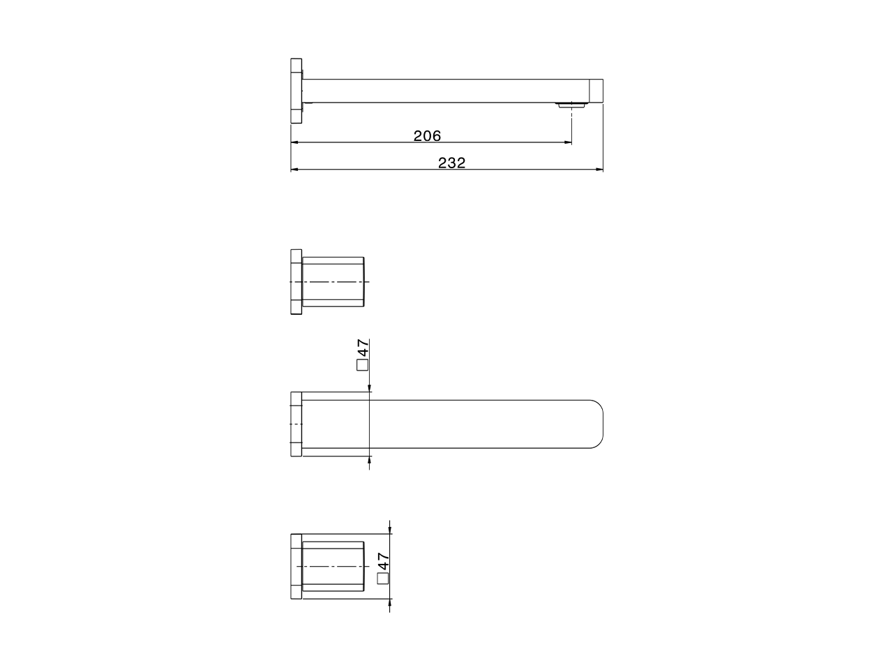 Parte externa lavabo de pared PURA AURA_U1013510 - v1