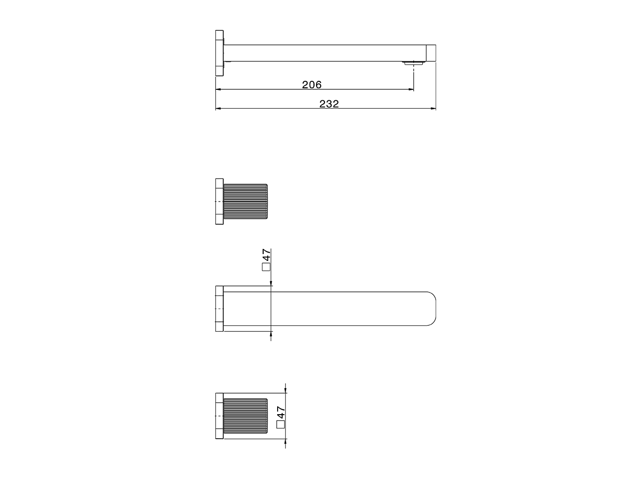 Parte externa lavabo de pared PLISSÉ AURA_U2013510 - v1