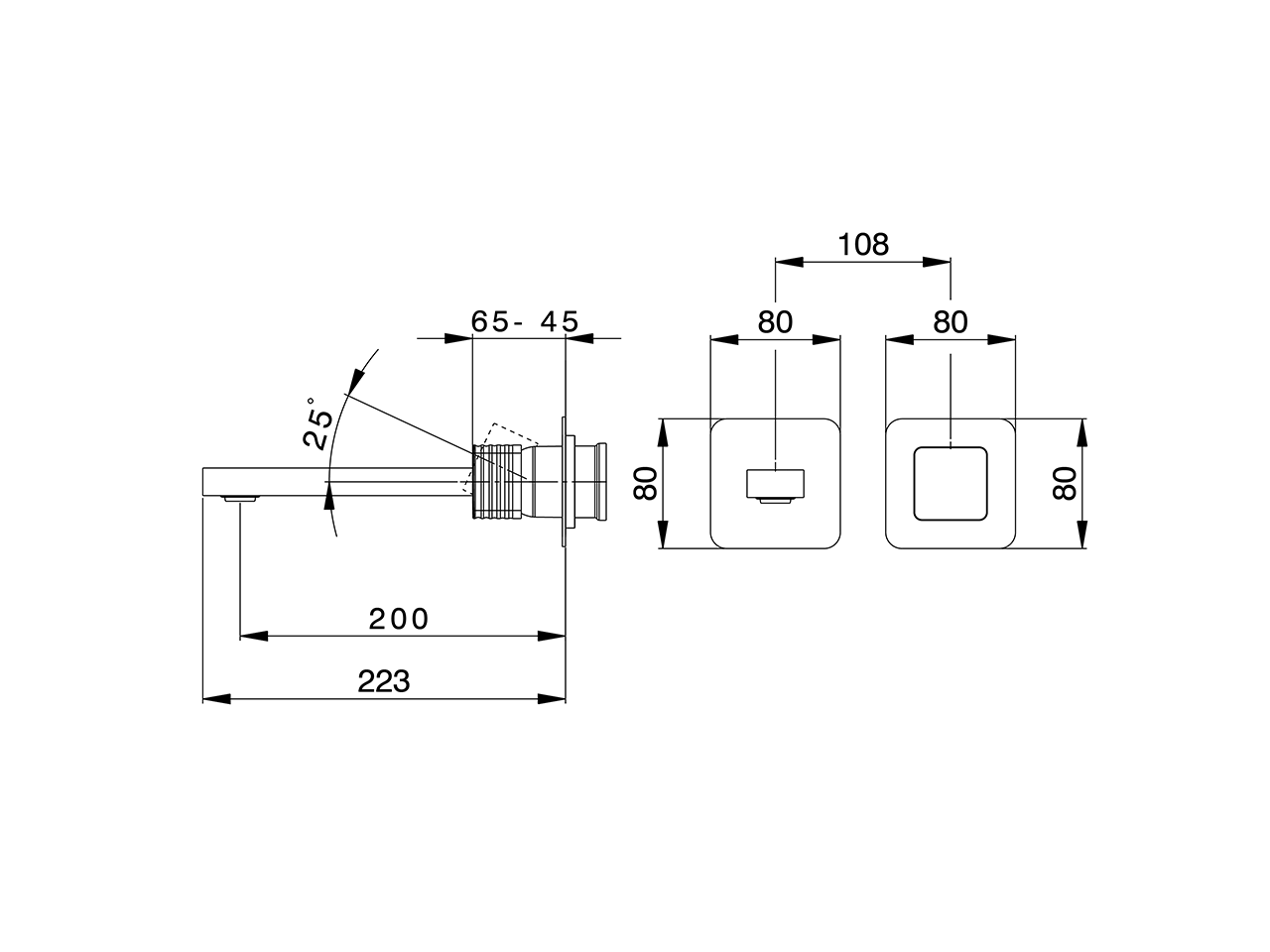 Parte externa monomando lavabo de pared ARTE AURA_U3005516 - v1