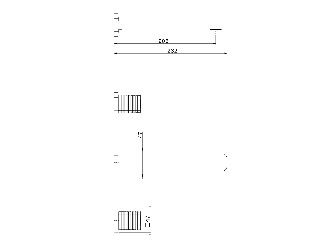 Parte externa lavabo de pared ARTE AURA_U3013510 - v1