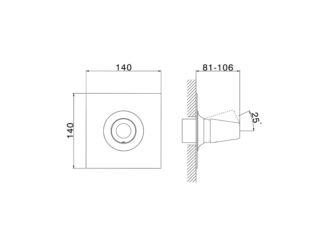 Parte externa monomando ducha empotrada VITA_VI003000 - v1