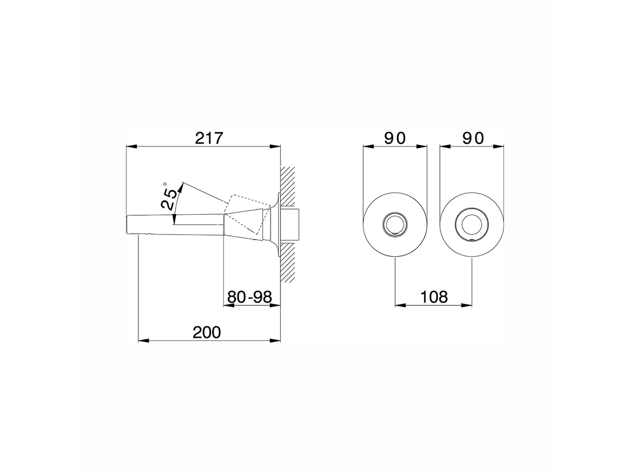 Parte externa monomando lavabo de pared VITA_VI005510 - v1