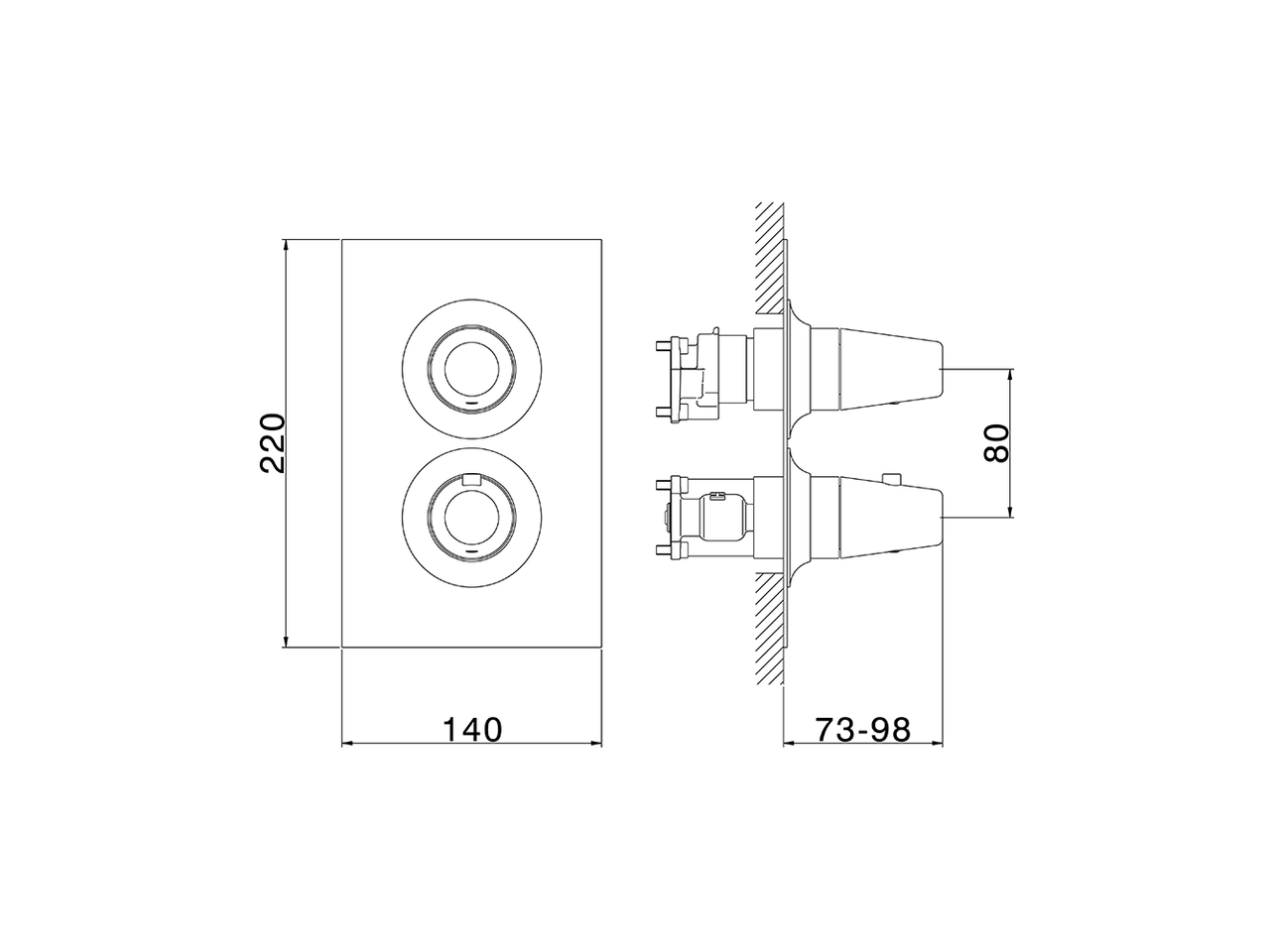 Conjunto Termostático para One-Box VITA_VI0BT030 - v1