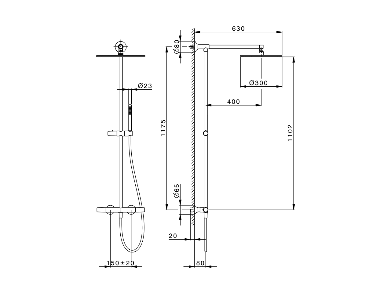Columna termostática ducha 2 funciones VITA_VIC7801N - v1