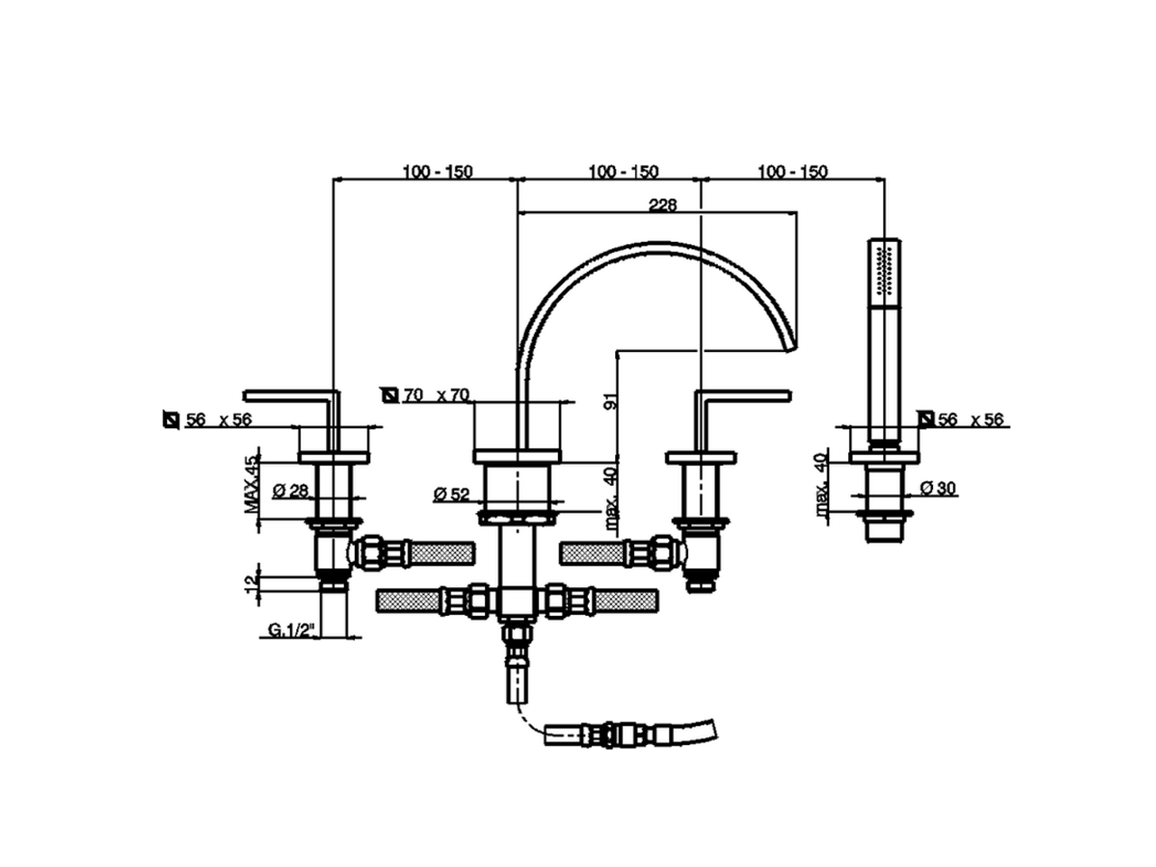 Borde bañera 4 agujeros WAVE_WA000261 - v1