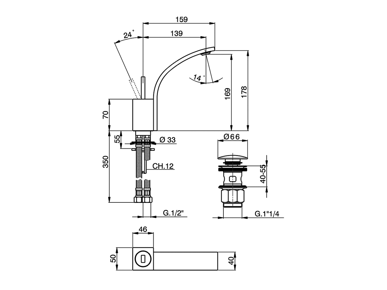 Lavabo monomando WAVE_WA000512 - v1