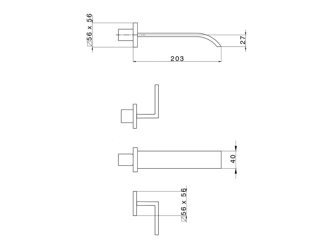 Parte externa lavabo de pared WAVE_WA013510 - v1