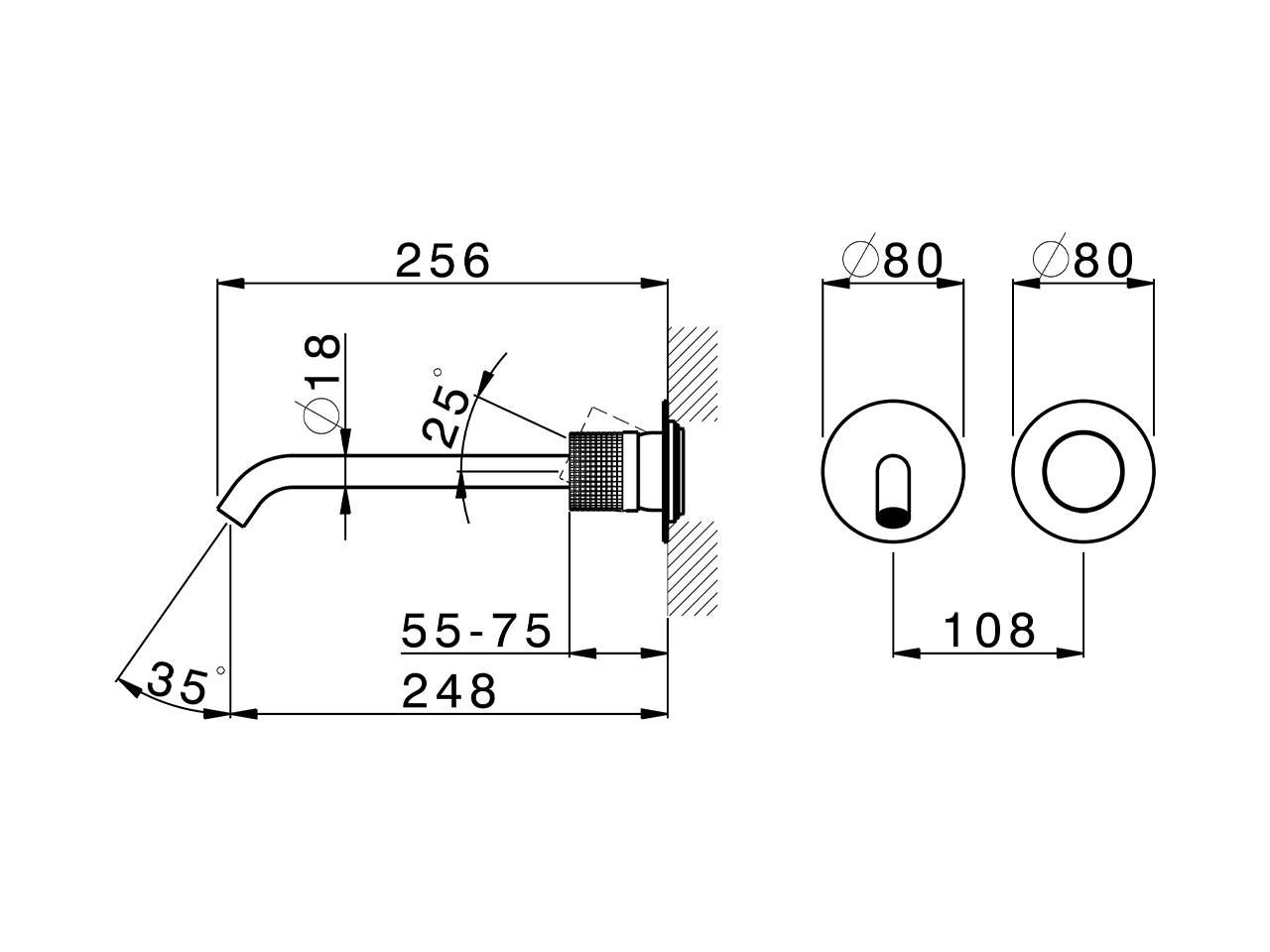 Parte externa monomando lavabo de pared NUANCE X32_X1005511 - v1