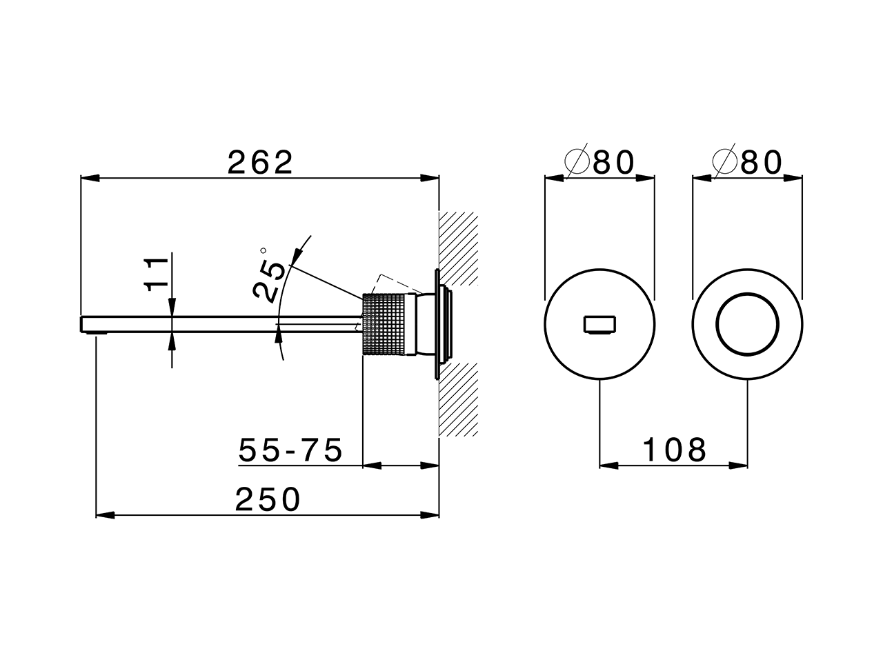 Parte externa monomando lavabo de pared NUANCE X32_X2005511 - v1