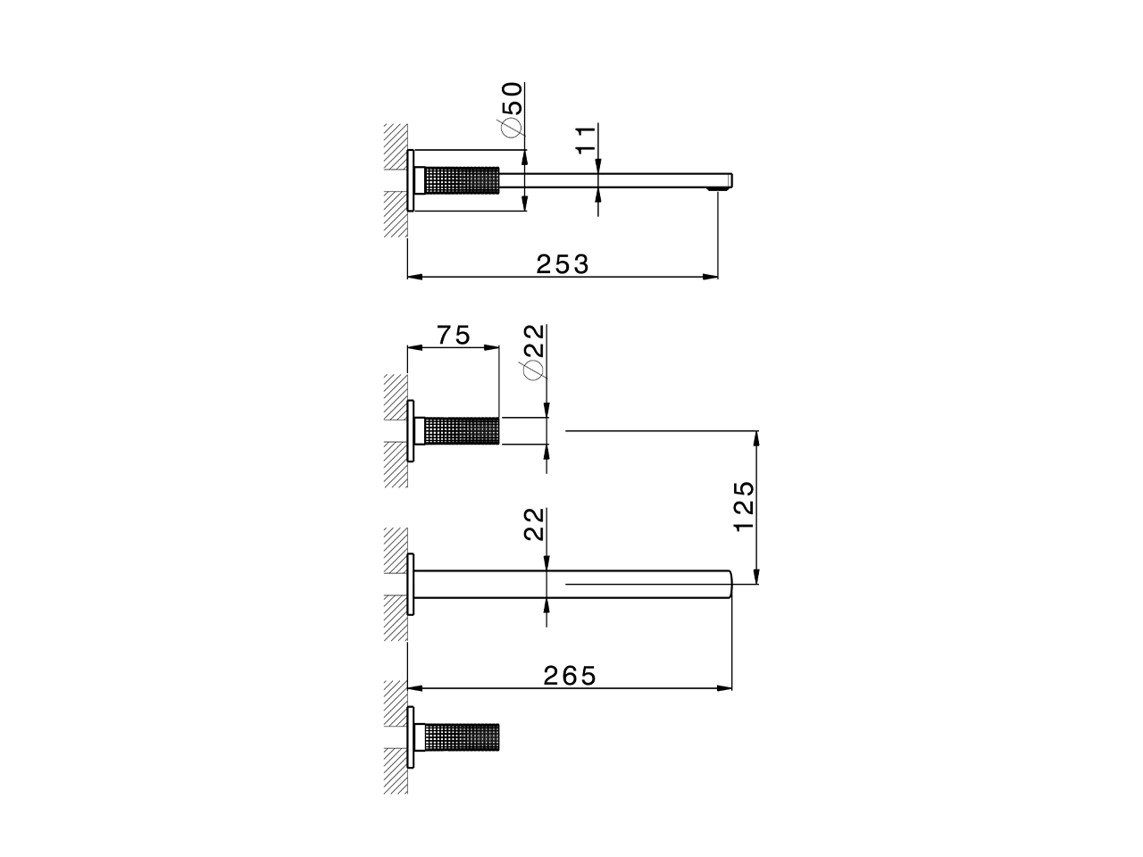 Parte externa lavabo de pared NUANCE X32_X2013511 - v1