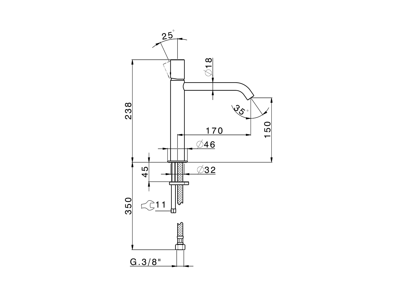 Lavabo monomando medio SMOOTH X32_X3001504 - v1