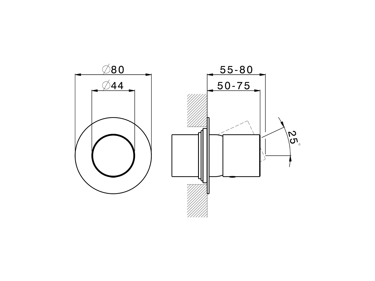 Parte externa monomando ducha empotrada SMOOTH X32_X3003000 - v1