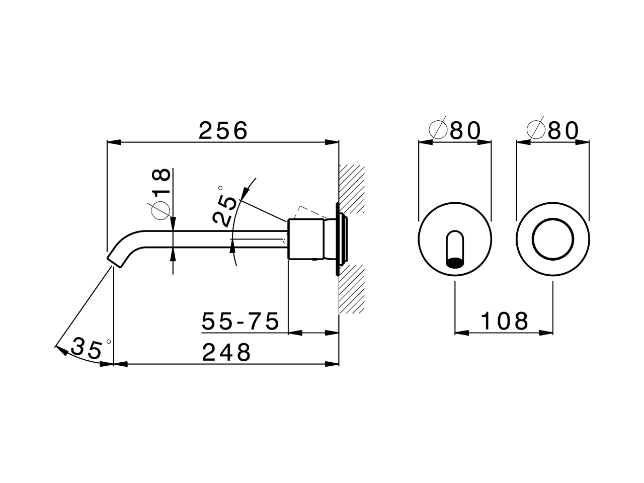 Parte externa monomando lavabo de pared SMOOTH X32_X3005511 - v1