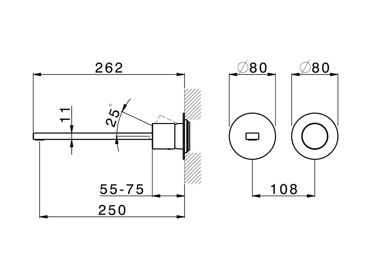 Parte externa monomando lavabo de pared SMOOTH X32_X4005511 - v1