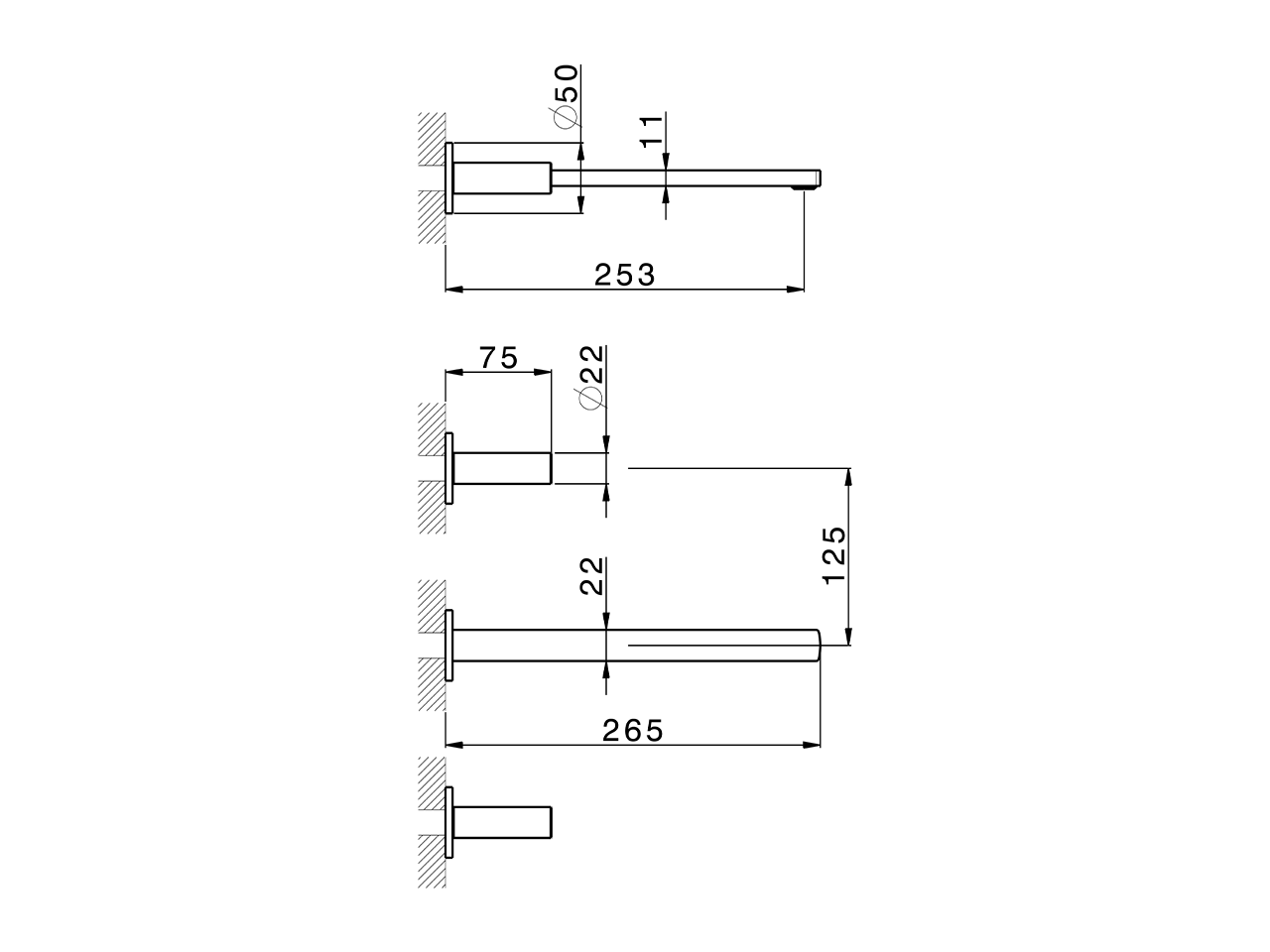 Parte externa lavabo de pared SMOOTH X32_X4013511 - v1