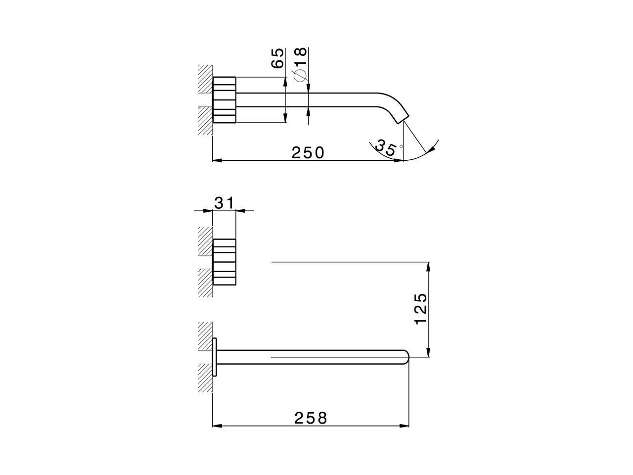 Parte externa lavabo de pared MARBLE X32_X5013511 - v1