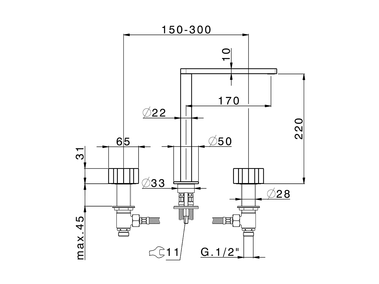 Lavabo 3 agujeros MARBLE X32_X6001040 - v1