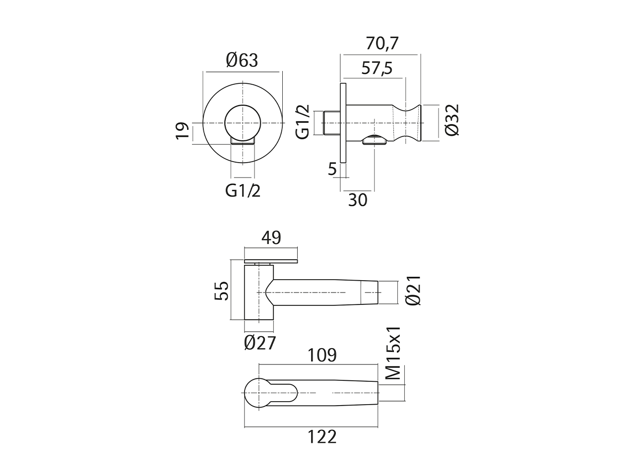 Set ducha higiénica para bidé Inox AISI 304 XION_XI007910 - v1