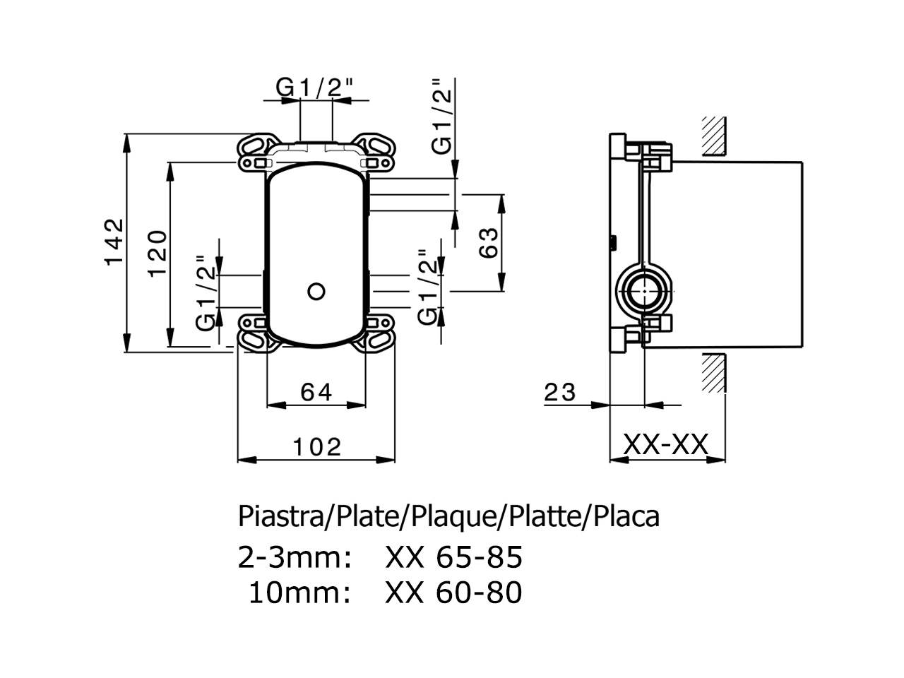 Parte empotrada monomando baño/ducha Easy-Box EMPOTRADO_ZA000230 - v1