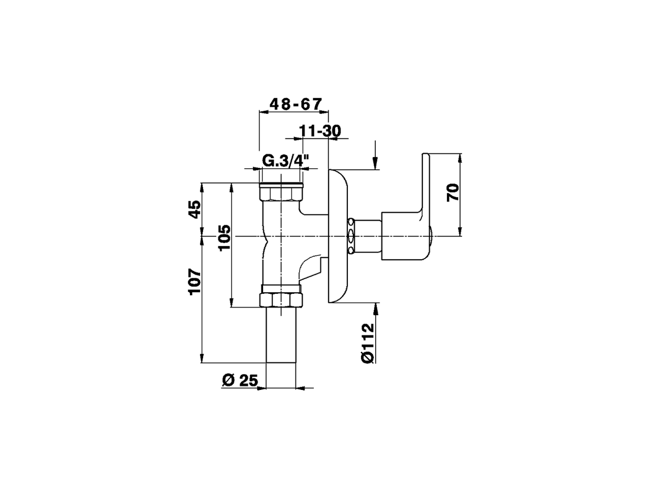 Grifo paso rápido empotrado para WC COMPLEMENTOS_ZA002710 - v1