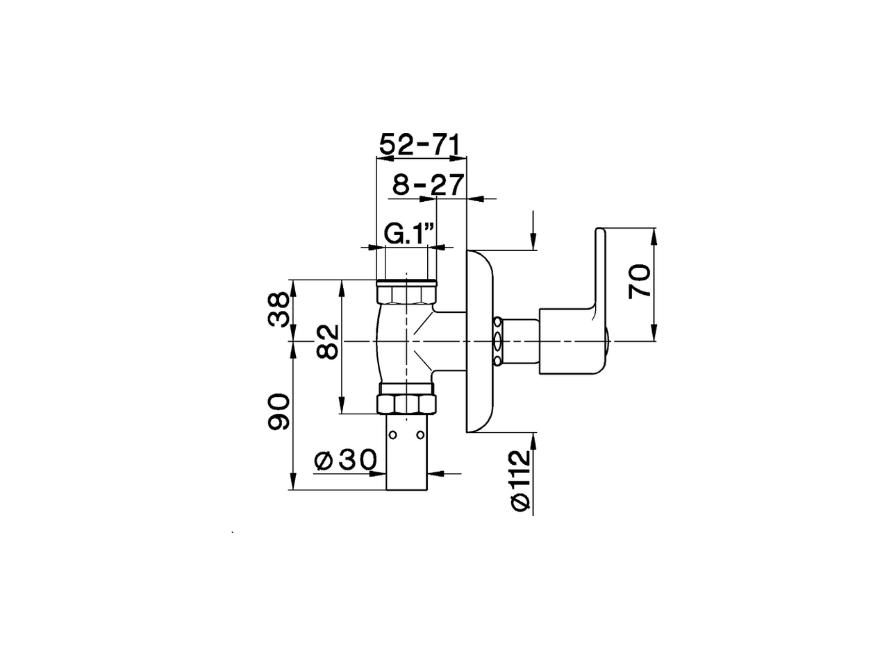 Grifo paso rápido empotrado para WC COMPLEMENTOS_ZA002711 - v1