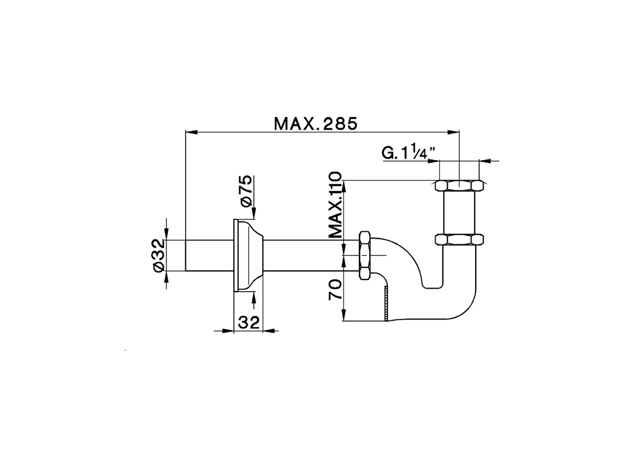 Sifón fuera de la columna COMPLEMENTOS_ZA004090 - v1