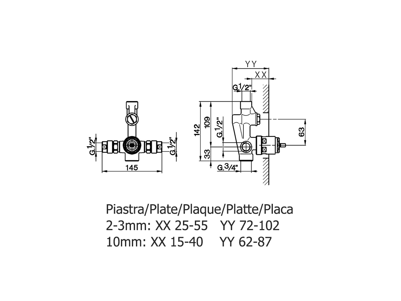 Parte empotrada monomando baño/ducha EMPOTRADO_ZA004210 - v1