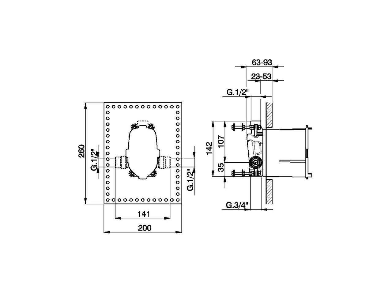 Parte empotrada monomando baño/ducha EMPOTRADO_ZA004213 - v1