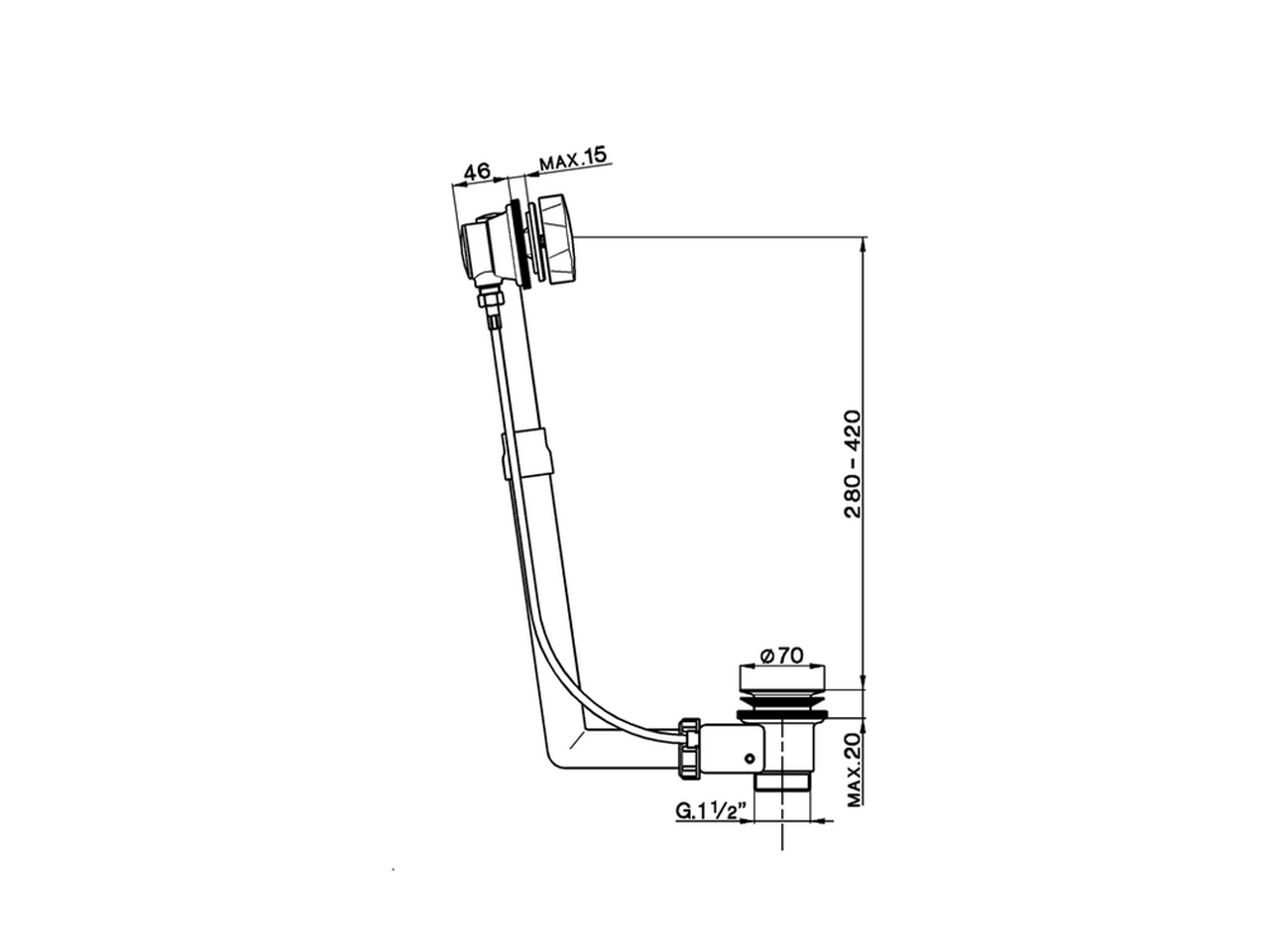 Columna de desagüe bañera COMPLEMENTOS_ZA005750 - v1