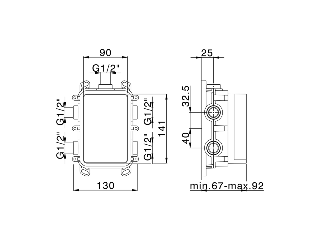 One-Box Universal para empotrado ONE BOX_ZA00B030 - v1