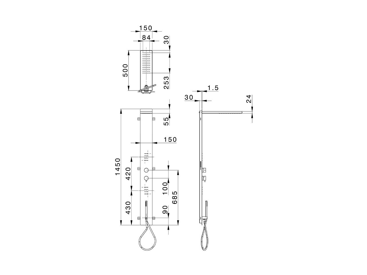 Panel de ducha monomando 3 funciones COLUMNAS DUCHA_ZS005040 - v1