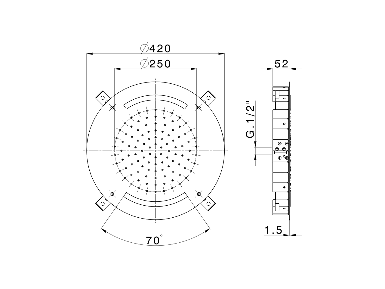 Rociador de techo con cromoterapia Ø 420 mm ZEN SHOWER_ZS0C0010 - v1
