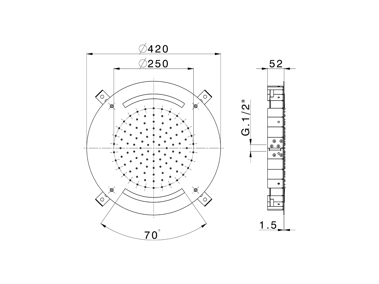 Rociador de techo con cromoterapia Ø 420 mm ZEN SHOWER_ZS0C0015 - v1