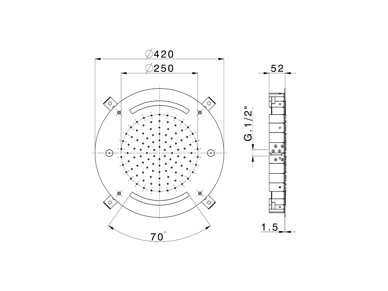 Rociador de techo con cromoterapia Ø 420 mm ZEN SHOWER_ZS0C0025 - v1