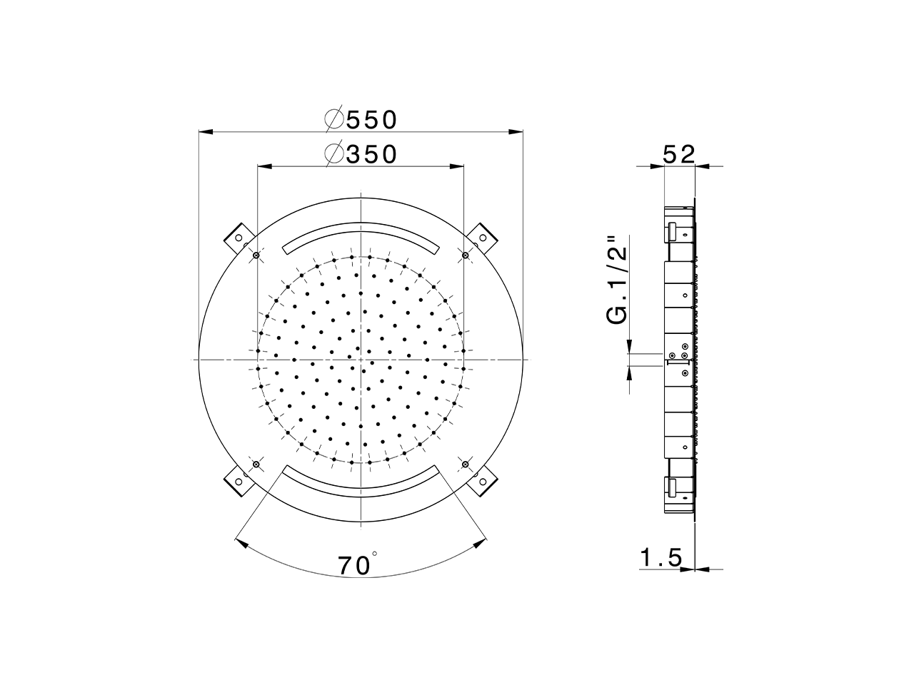 Rociador de techo con cromoterapia Ø 550 mm ZEN SHOWER_ZS0C0030 - v1