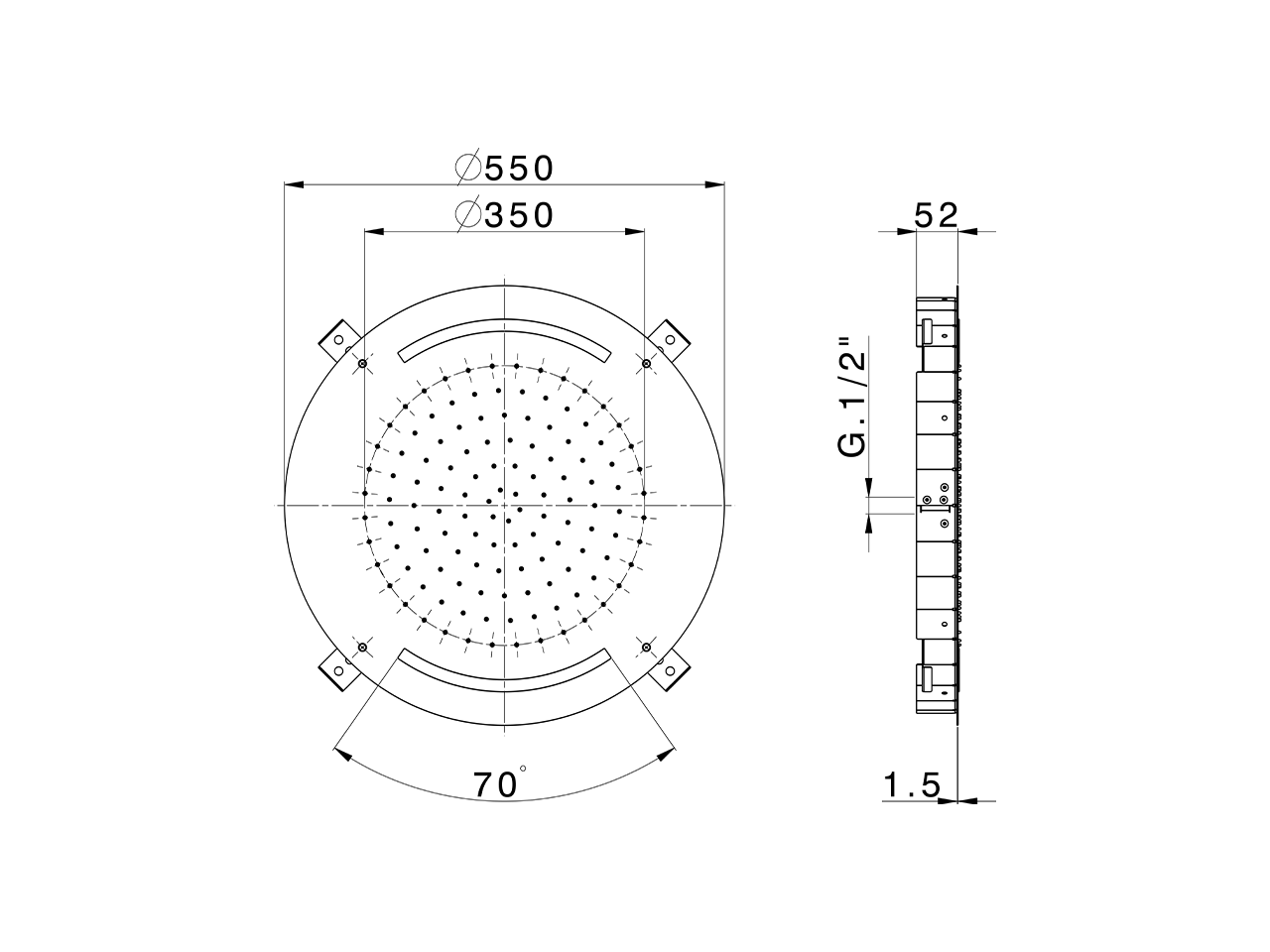 Rociador de techo con cromoterapia Ø 550 mm ZEN SHOWER_ZS0C0035 - v1