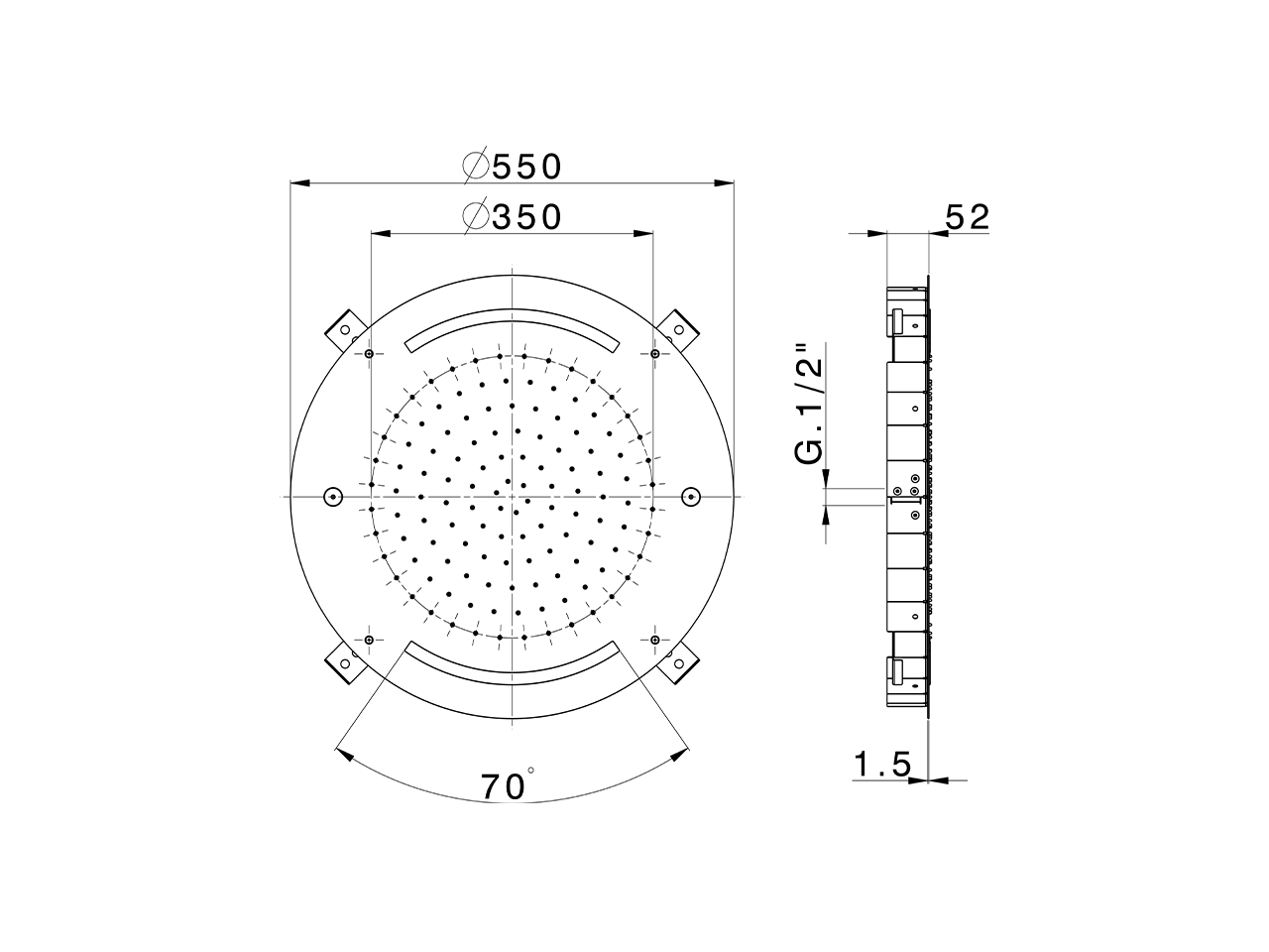 Rociador de techo con cromoterapia Ø 550 mm ZEN SHOWER_ZS0C0040 - v1