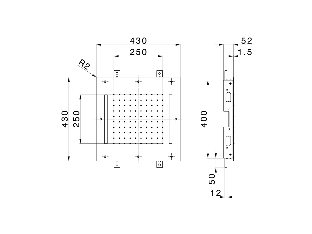 Rociador de techo con cromoterapia 430x430 mm ZEN SHOWER_ZS0C0050 - v1