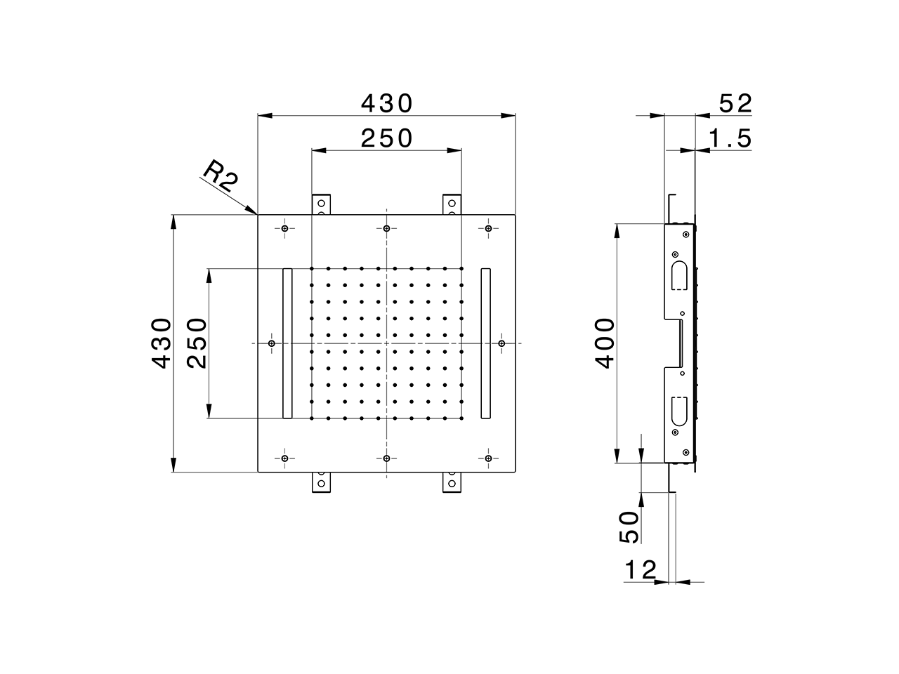 Rociador de techo con cromoterapia 430x430 mm ZEN SHOWER_ZS0C0055 - v1