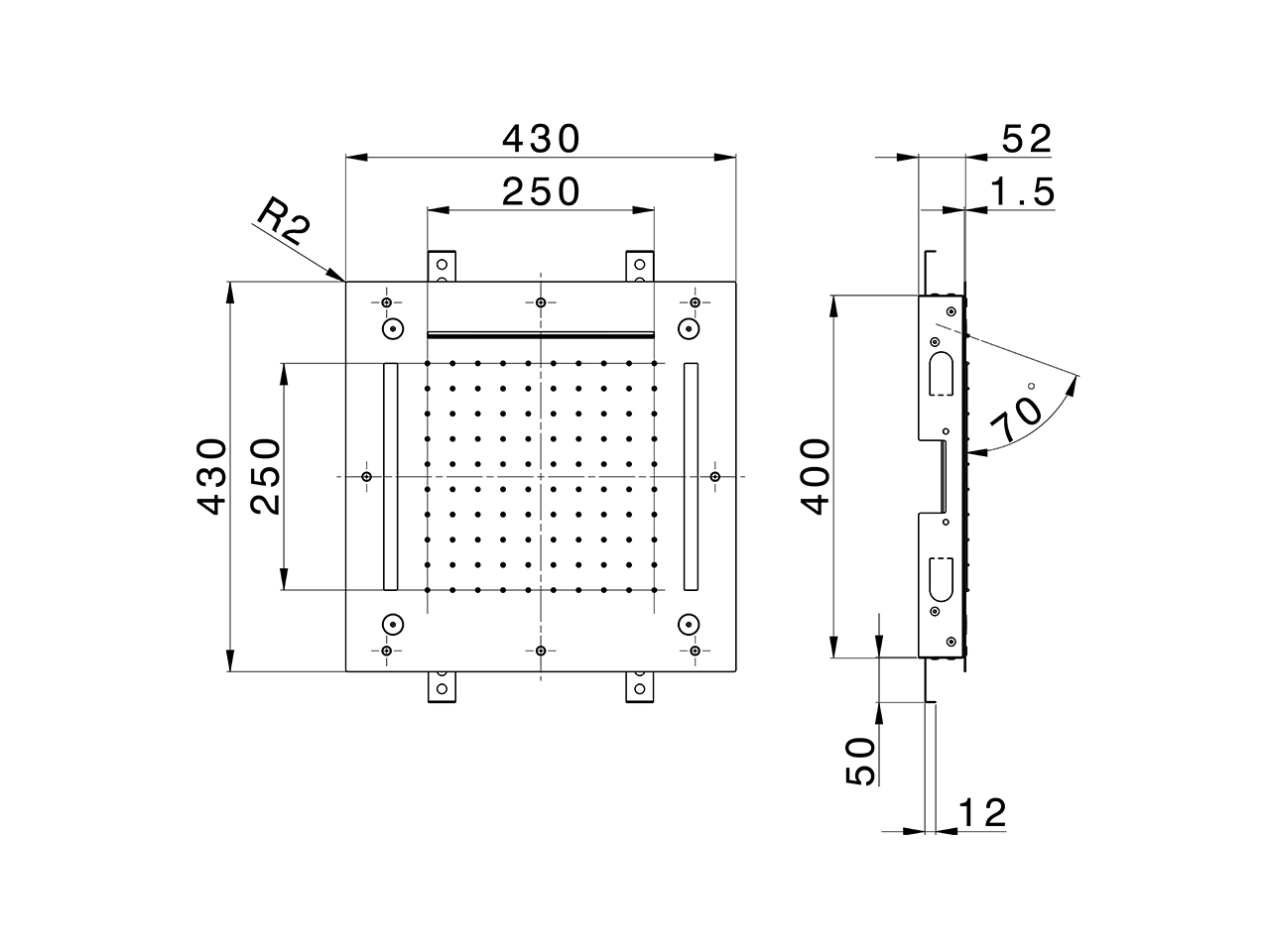 Rociador de techo con cromoterapia 430x430 mm ZEN SHOWER_ZS0C0060 - v1