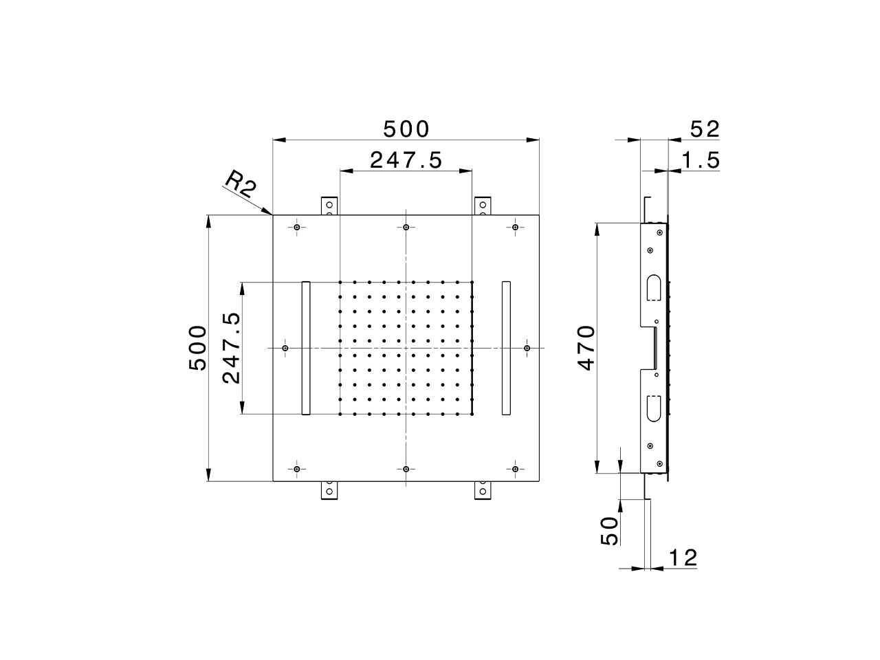 Rociador de techo con cromoterapia 500x500 mm ZEN SHOWER_ZS0C0075 - v1