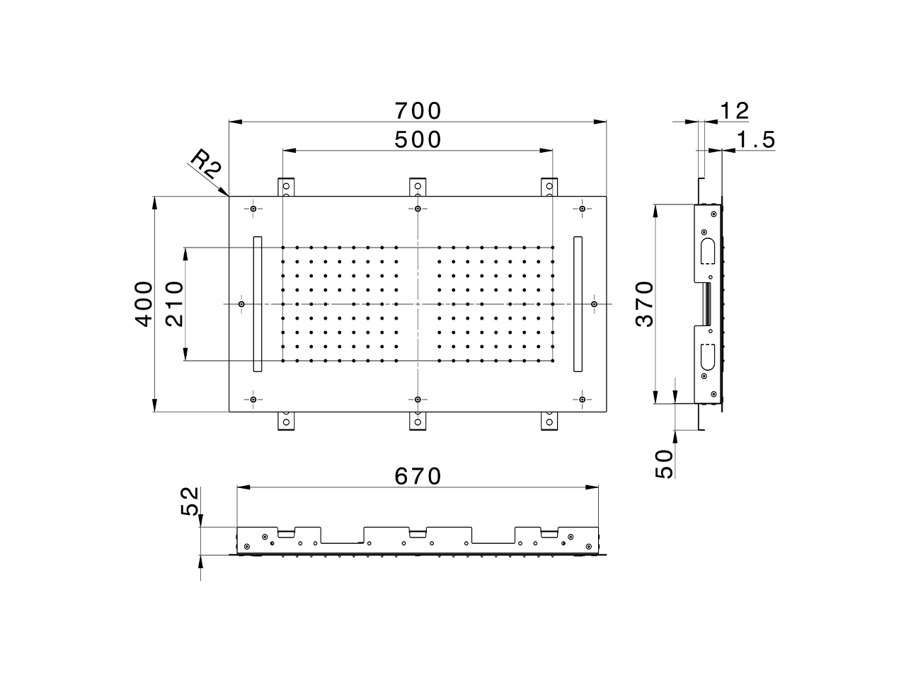 Rociador de techo con cromoterapia 700x400 mm ZEN SHOWER_ZS0C0110 - v1