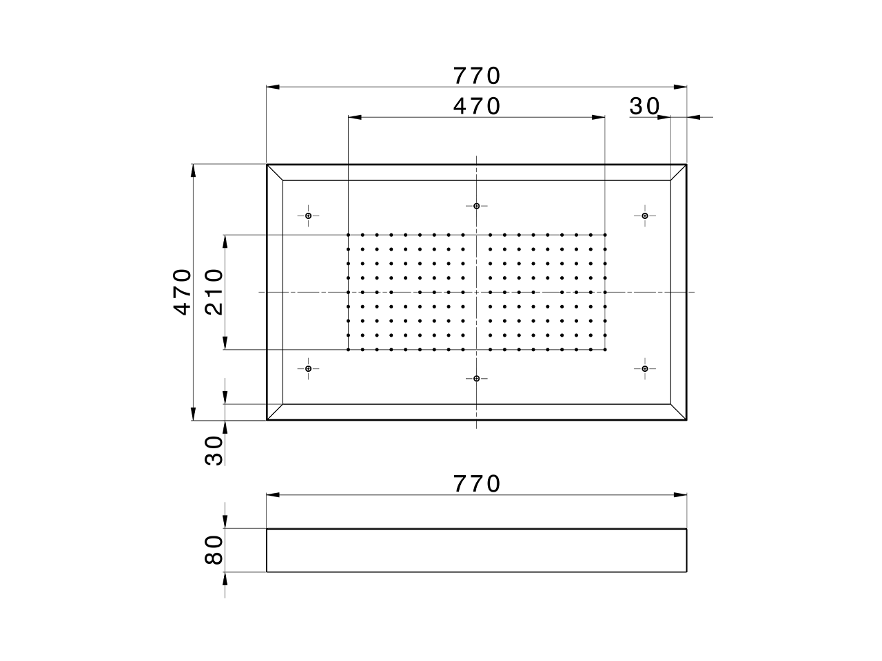 Rociador de techo con cromoterapia 770x470 mm ZEN SHOWER_ZS0C0155 - v1