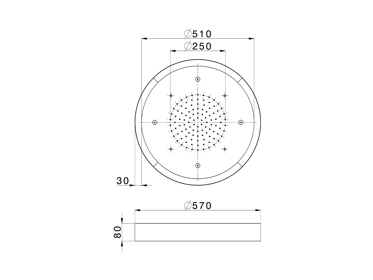 Rociador de techo con cromoterapia Ø 570 mm ZEN SHOWER_ZS0C0170 - v1